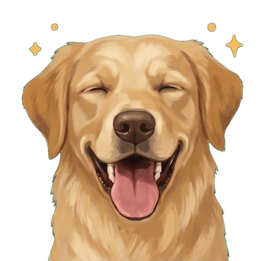 Alfie, a golden retriever, eyes squinting with joy